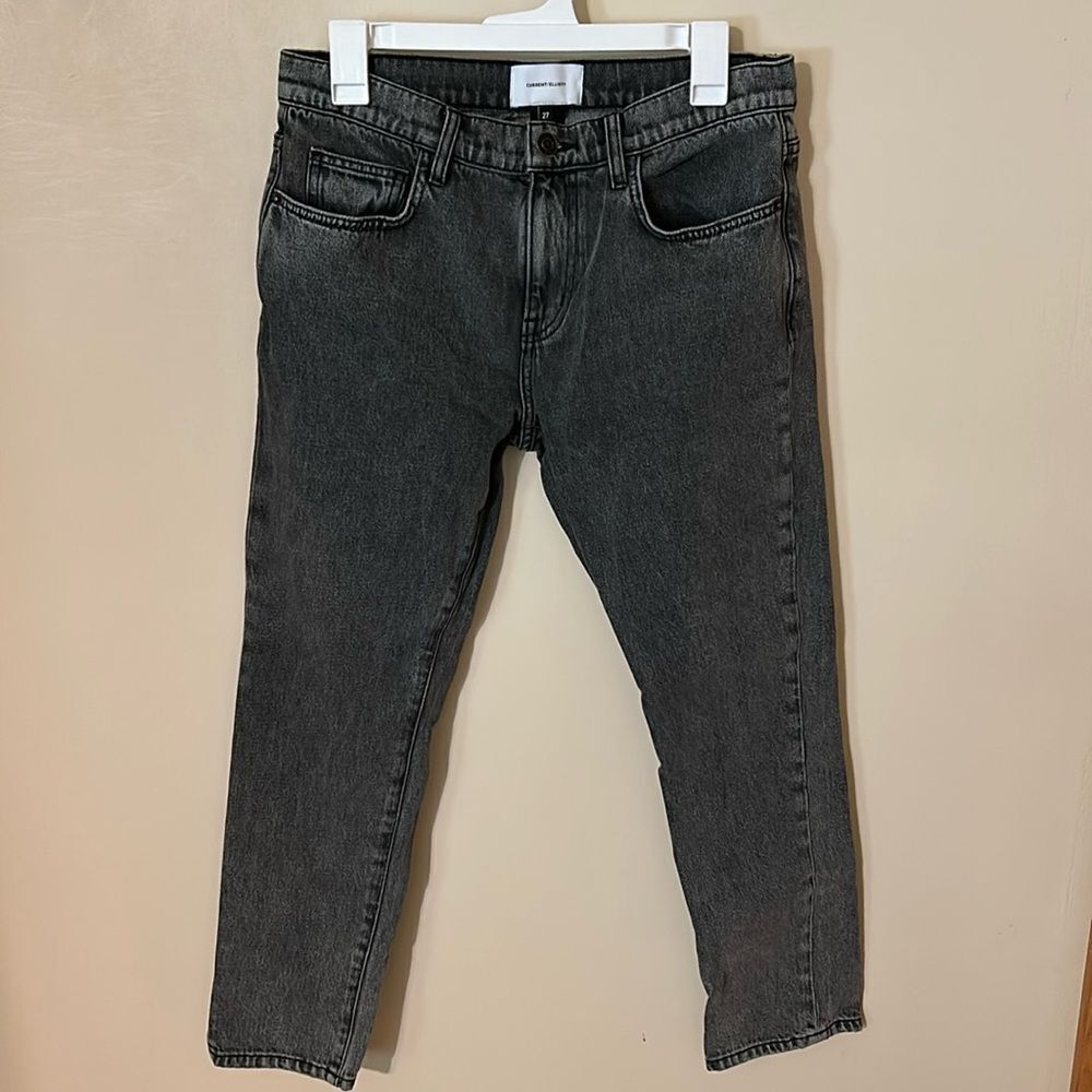 Current/Elliott black washed high waisted demin mom jeans size 27